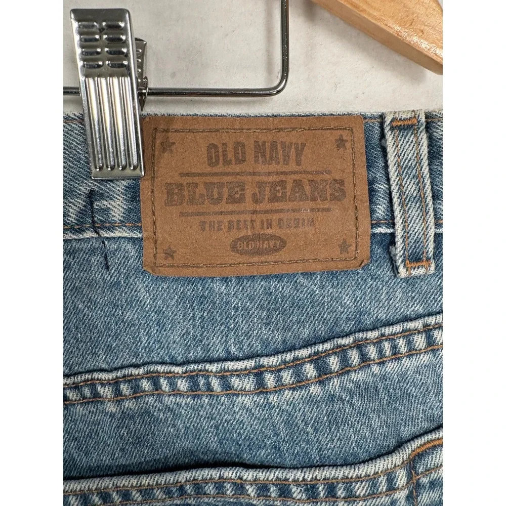 Vintage Old Navy Number 7 Blue Jeans Mens 44x32 Medium Wash Straight Leg Denim
